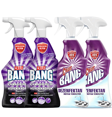 Dezenfektan Sprey Set Banyo Ve Mutfak Temizleyici 4x750 Ml