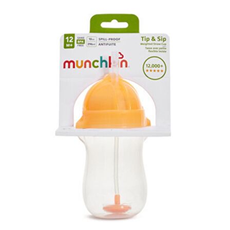 Munchkin Tıklama Kilitli  Uçlu Alıştırma Bardağı, 12AY+, 296ML, Turuncu, 1 Adet