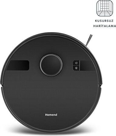 Homend Alex Laser 1291H Moplu ve Haritalamalı Akıllı Robot Süpürge Siyah