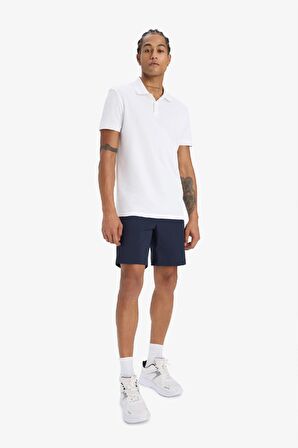DeFactoFit Slim Fit Dar Kesim Sporcu Kısa Kollu Pike Polo Tişört