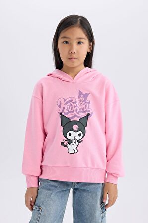 DeFacto Kız Çocuk Hatsune Miku Oversize Geniş Kalıp Kapüşonlu Sweatshirt D2828A824WNPN253