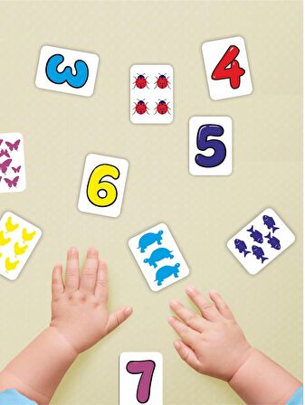 Zeka Kartları Ahşap Eğitici Hafıza Eşleştirme Oyunu Sevimli Sayılar Oyuncak ( 5,5 X 7,5 Cm)