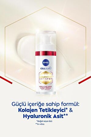 Nivea Luminous630 Leke Ve Yaşlanma Karşıtı Serum 30ml, Kolajen Tetikleyici, Hyaluronik Asit, Sıkılaştırıcı