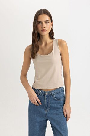 DeFacto Slim Fit Dar Kesim U Yaka Basic Düz Atlet C2622AX24SPBG115