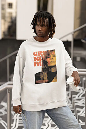 Şarkıcı Taylor Swift Baskılı Unisex Oversize Sweatshirt