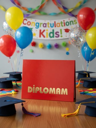 Kırmızı Varaklı Diplomam Okul Öncesi İlkokul Mezuniyet Belgesi Hatıra Sertifika