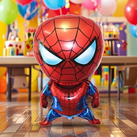 70 x 44 cm Folyo Balon Spider - Helyuma Uyumlu Parti ve Doğum Günü Balonu