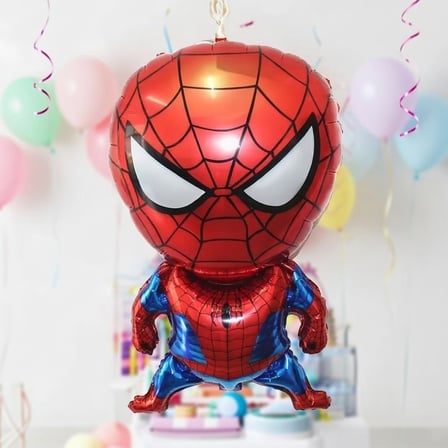 70 x 44 cm Folyo Balon Spider - Helyuma Uyumlu Parti ve Doğum Günü Balonu
