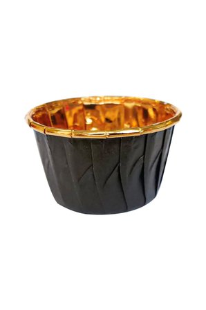 Siyah Cupcake Kapsülü İçi Gold Metalize 25'li - Kek ve Cupcake Sunum Kapsülü