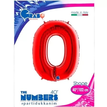Folyo Rakam 0 KIRMIZI 40 Inc 102 CM GRABO