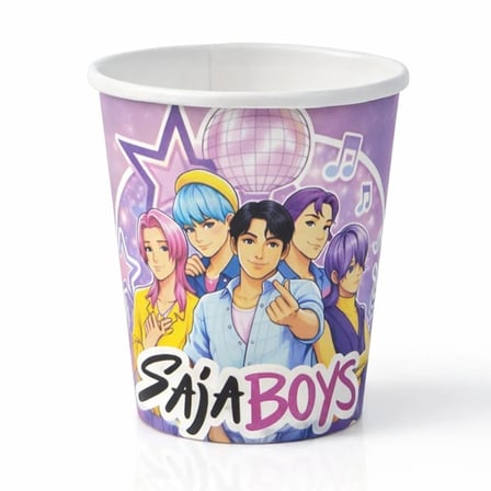 Saja Boys Huntrix Demon Hunters K Pop Karton Bardak 8 Adet 7x7,5 cm Doğum Günü Parti Seti