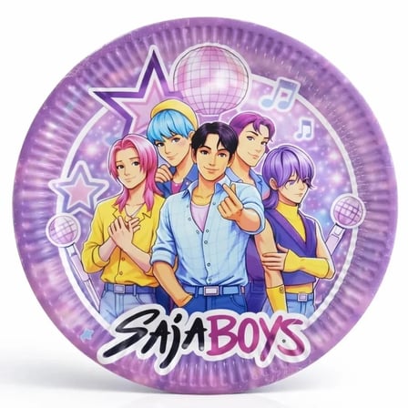 Saja Boys Huntrix Demon Hunters K Pop Karton Tabak 8 Adet Doğum Günü Parti Seti