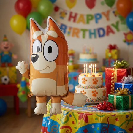 Folyo Balon Bluey Bingo 48x66 cm Doğum Günü Parti Süsü Mavi Karakter Balonu