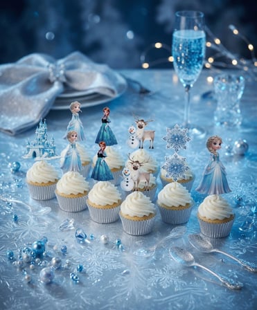 Frozen Kar Prensesi Kürdan Seti 10lu Pasta Cupcake Parti Süsü Dekorasyonu