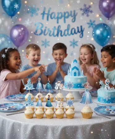 Frozen Kar Prensesi Kürdan Seti 10lu Pasta Cupcake Parti Süsü Dekorasyonu