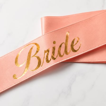 Bride Yazılı Somon Altın Yaldızlı Gelin Kuşağı Bekarlığa Veda Parti Süsü
