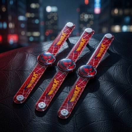Spider Örümcek Adam Deri Bileklik 3'lü Çıtçıtlı 18 cm Ayarlanabilir Cosplay Aksesuar
