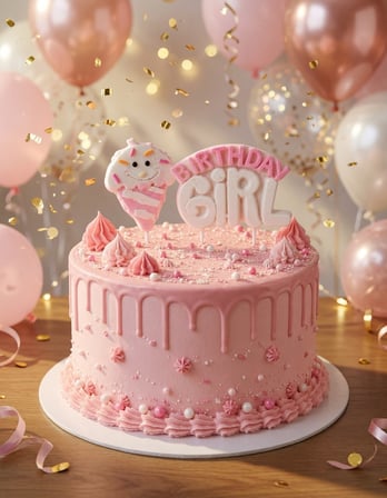 Mum Pembe Birthday Girl Dondurmalı Doğum Günü Pasta Mumu Parti ve Kutlama Süsü