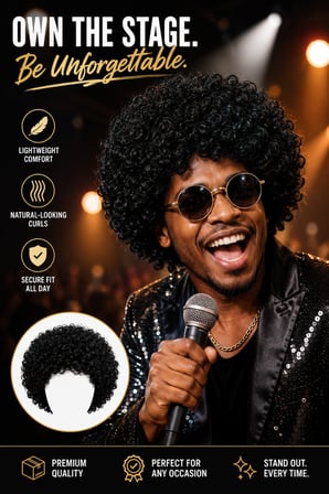 Afro Peruk Kıvırcık Bonus Saç Kumral Siyah Hacimli Parti Kostüm Sahne Eğlence Aksesuarı