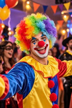 Çok Renkli Kıvırcık Bonus Afro Peruk Palyaço Parti Kostüm Gösteri Etkinlik Eğlence Aksesuarı