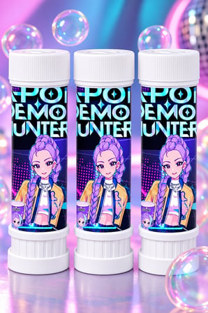 K Pop Huntrix Demon Hunters Lisanslı Köpük Üflemeli 3'lü Parti Oyuncağı Doğum Günü Aksesuarı