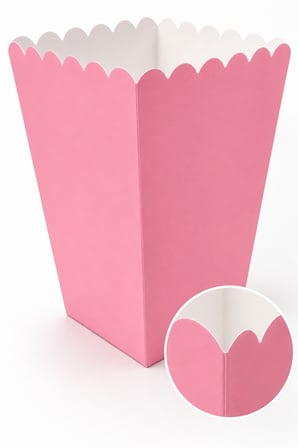 Mısır Kutusu Pop Corn Kutusu Pembe 8'li Doğum Günü Parti Sinema Temalı Patlamış Mısır Kutusu