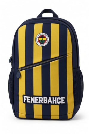 Fenerbahçe Çubuklu Forma Desenli Okul Sırt Çantası Futbol Takımı Taraftar Öğrenci 42x25x14 cm