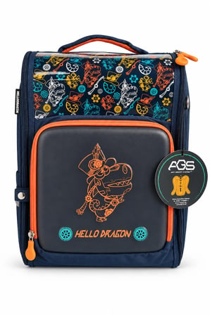 İlkokul Okul Çantası Hello Dragon 7 Mavi Antigravity Sistem 38x30x16 cm
