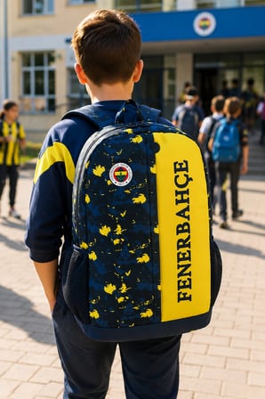 Fenerbahçe Lisanslı Orijinal Kamuflajlı Futbol Takımı Okul Çantası Sırt Çantası 42x37x18 cm