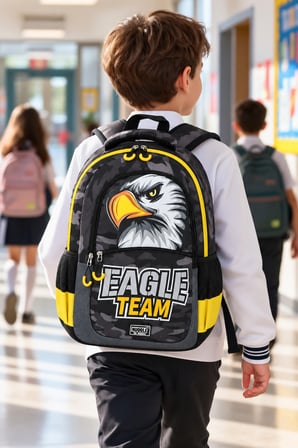 İlkokul Okul Çantası Eagle Team Kartal Takımı Sırt Çantası 42x30x13 cm