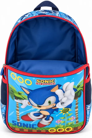 Sonic Mavi Kirpi İlkokul Okul Çantası Çocuk Öğrenci Sırt Çantası Karakter Temalı 35 x 25 x 16