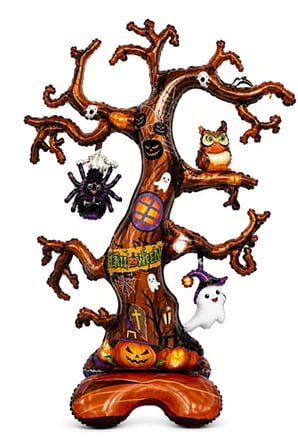 Halloween Ayaklı Hayalet Ağacı Folyo Balon 79x115 cm Cadılar Bayramı Parti Mekan Dekorasyon Süsü
