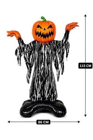 Halloween Balkabağı Korkuluk Folyo Balon 86x115 cm Cadılar Bayramı Parti Mekan Dekorasyon Süsü