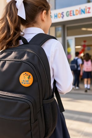 Okulda İlk Günüm Yaka ve Çanta Rozeti 6 Adet 3,5 cm Okula Başlangıç Rozeti