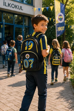 Fenerbahçe 1907 Lisanslı İlkokul Okul Sırt Çantası 25743 Futbol Takımı Taraftar 38x28x16 cm
