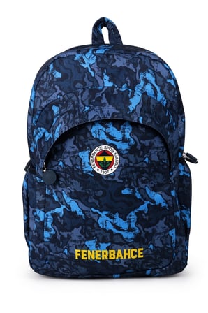 Fenerbahçe Kaligrafik Desenli Okul Sırt Çantası Taraftar Öğrenci Günlük Çanta 45x30x12 cm