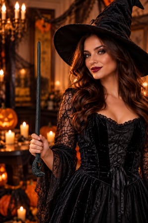 Halloween Yılan Başlı Cadı Asası Mat Siyah 44 Cm Cadılar Bayramı Cadı ve Büyücü Kostüm Aksesuarı