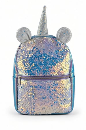Anaokulu Sırt Çantası Pullu Unicorn 28x22x10 cm Çocuk Oyun Okulu Çantası
