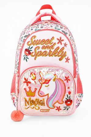 İlkokul Sırt Çantası Sweet Sparkly Unicorn Ortopedik Su Geçirmez 40x30x16cm
