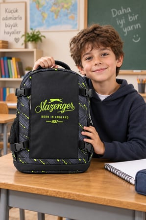 İlkokul Okul Çantası Slazenger Öğrenci Günlük Sırt Çantası 40x30x14 cm