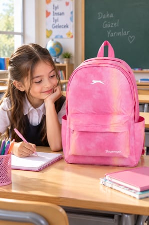 İlkokul Okul Çantası Slazenger Armor Pink Sırt Çantası 43x30x15 cm