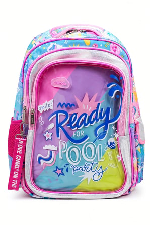 Okul Sırt Çantası Party Pembe 3 Bölmeli Ortopedik Matara Cepli 42x30x15 cm