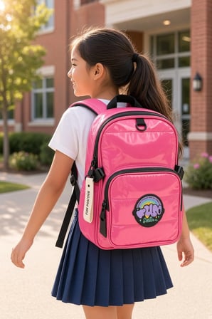 Kız Çocuk İlkokul Sırt Çantası Cool Pink Pembe 3 Bölmeli Ortopedik Matara Cepli 42x30x15 cm