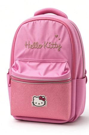 Kız Çocuk İlkokul Sırt Çantası Hello Kitty Pembe 3 Bölmeli Ayarlanabilir Askılı 39x29x15 cm