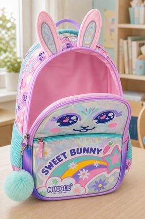 Tavşan Kulaklı Sweet Bunny Pembe İlkokul Okul Çantası 37 x 25 x 15 cm