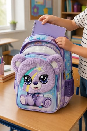 Sevimli Yavru Ayı Cute Cub Bear İlkokul Okul Çantası Öğrenci Sırt Çantası 42 x 30 x 19