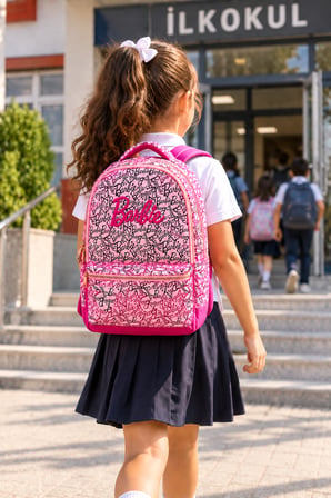 İlkokul Okul Çantası Kız Çocuk Pembe Sırt Çantası 43x28x12 cm