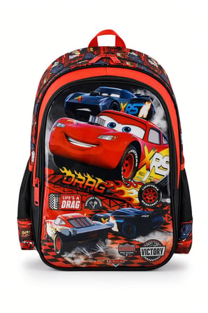 Cars Şimşek McQueen İlkokul Çantası Çocuk Sırt Çantası Araba Yarış Temalı Okul Modeli 38x28x15