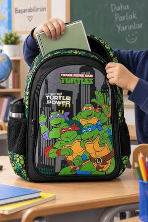 Ninja Kaplumbağalar Turtles İlkokul Okul Çantası Öğrenci Sırt Çantası 40 x 30 x 16