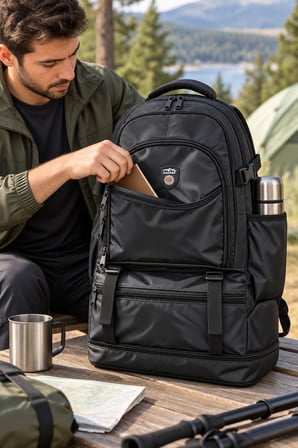 Cakard Siyah 60 L Körüklü Dağcı Sırt Çantası Outdoor Trekking 63x37x21 cm